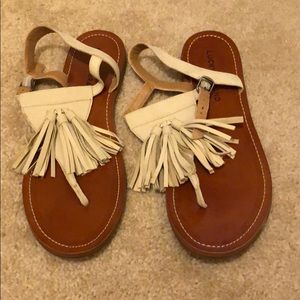 Cream Tasseled Sandals